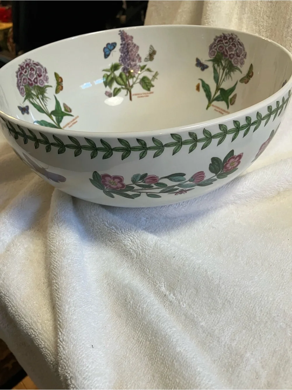 Vintage Portmeirion Botanic Garden Salad Bowl Ceramic 10.5inch diameter